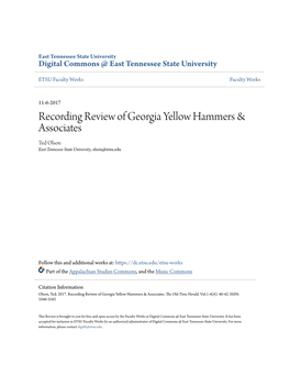 Recording Review of Georgia Yellow Hammers & Associates