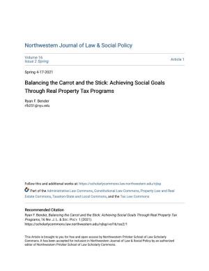 Achieving Social Goals Through Real Property Tax Programs