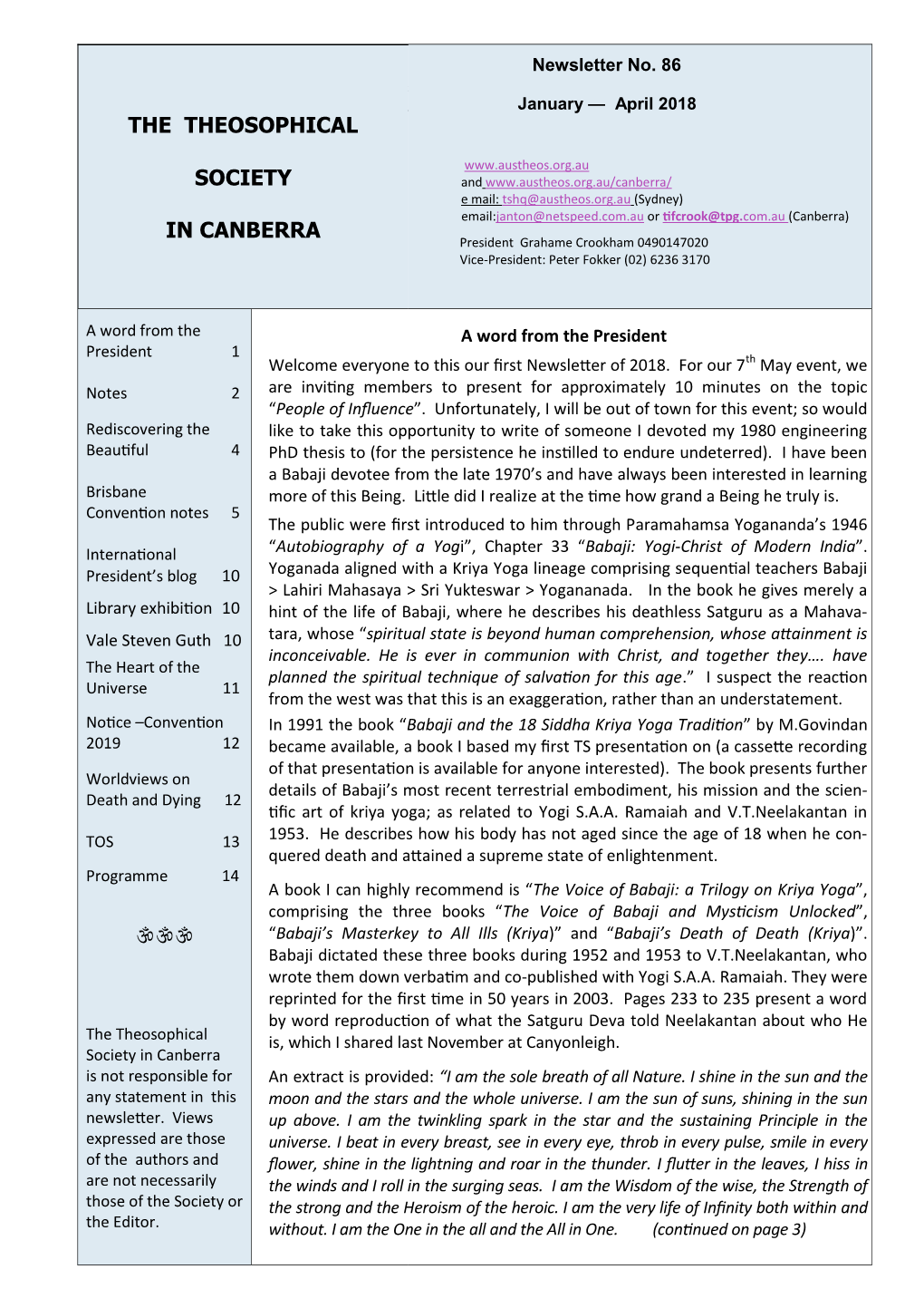 The Theosophical Society in Canberra