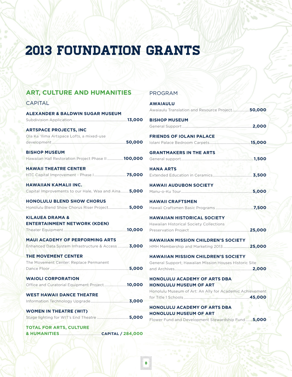 2013 Foundation Grants