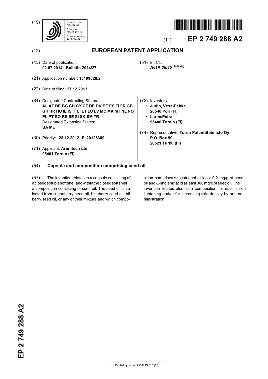 Capsule and Composition Comprising Seed Oil