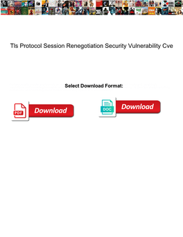 Tls Protocol Session Renegotiation Security Vulnerability Cve