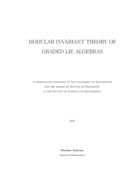 Modular Invariant Theory of Graded Lie Algebras