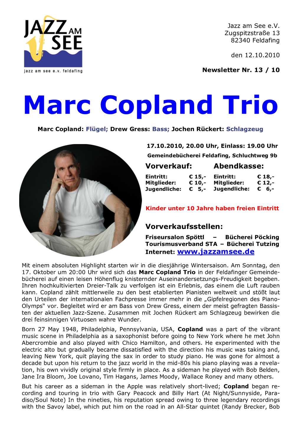 Marc Copland Trio