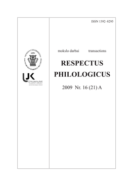 Respectus Philologicus