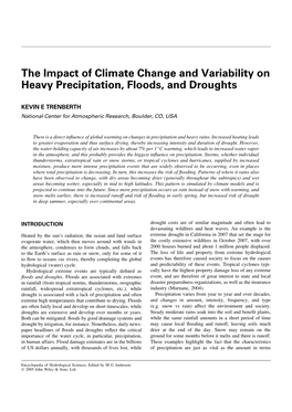 The Impact of Climate Change and Variability on Heavy Precipitation, Floods, and Droughts