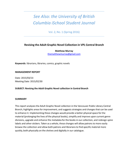 See Also: the University of British Columbia Ischool Student Journal