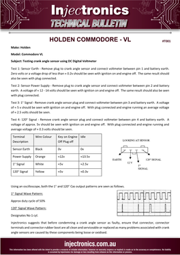 Holden Commodore - Vl #T001