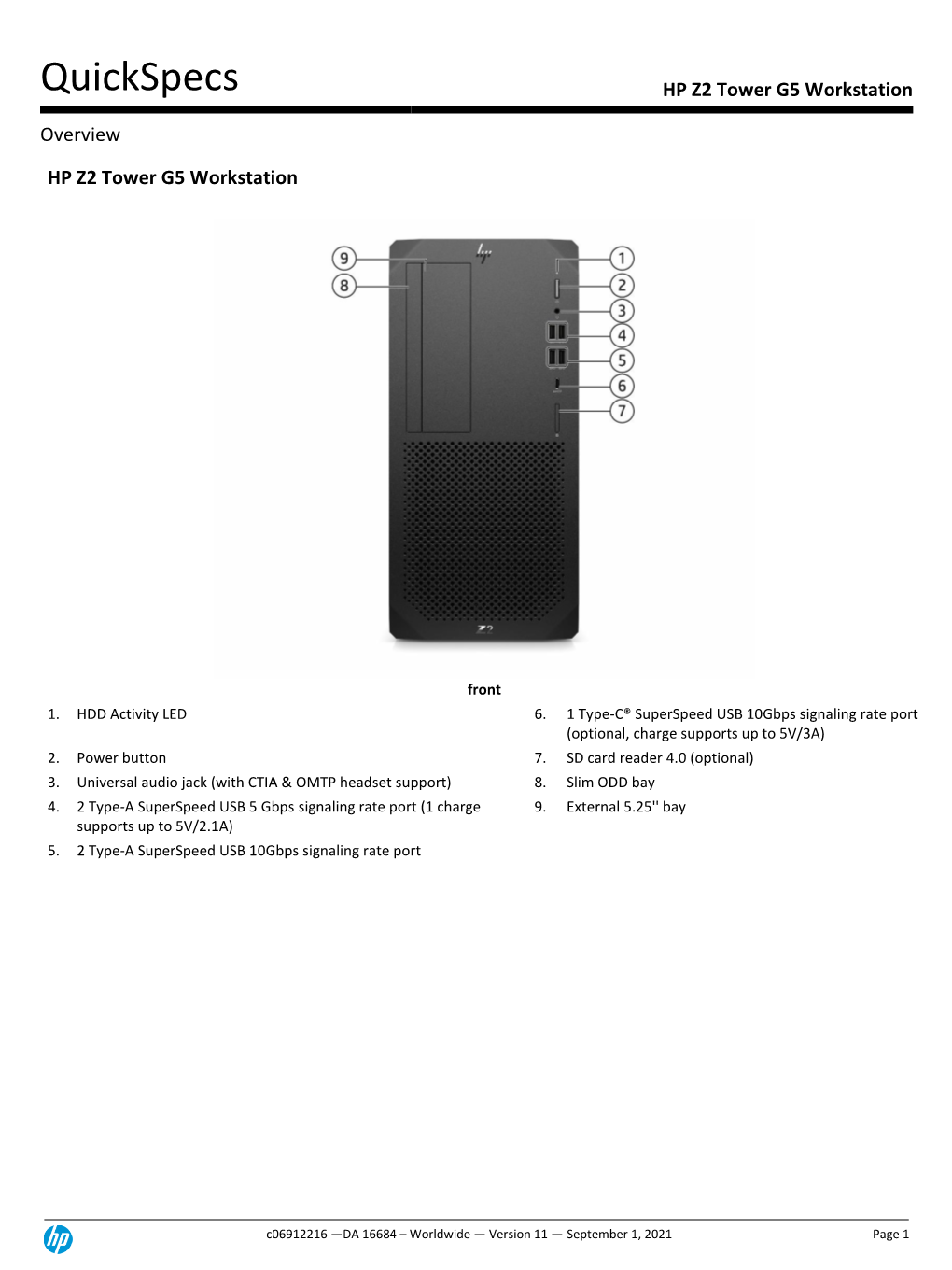 HP Z2 Tower G5 Workstation