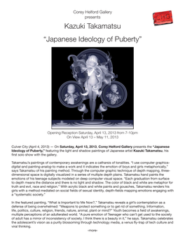 Kazuki Takamatsu “Japanese Ideology of Puberty”