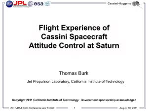 Flight Experience of Cassini Spacecraft Attitude Control at Saturn