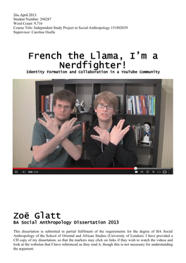 French the Llama, I'm a Nerdfighter!