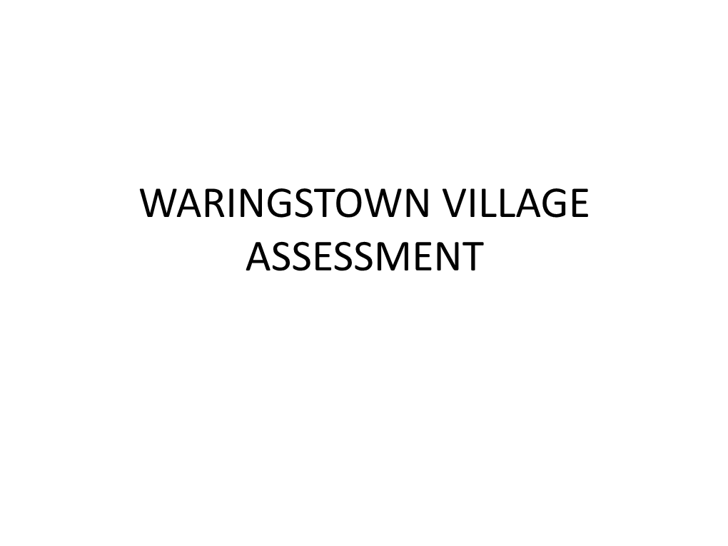 WARINGSTOWN VILLAGE ASSESSMENT Contents Acknowledgements