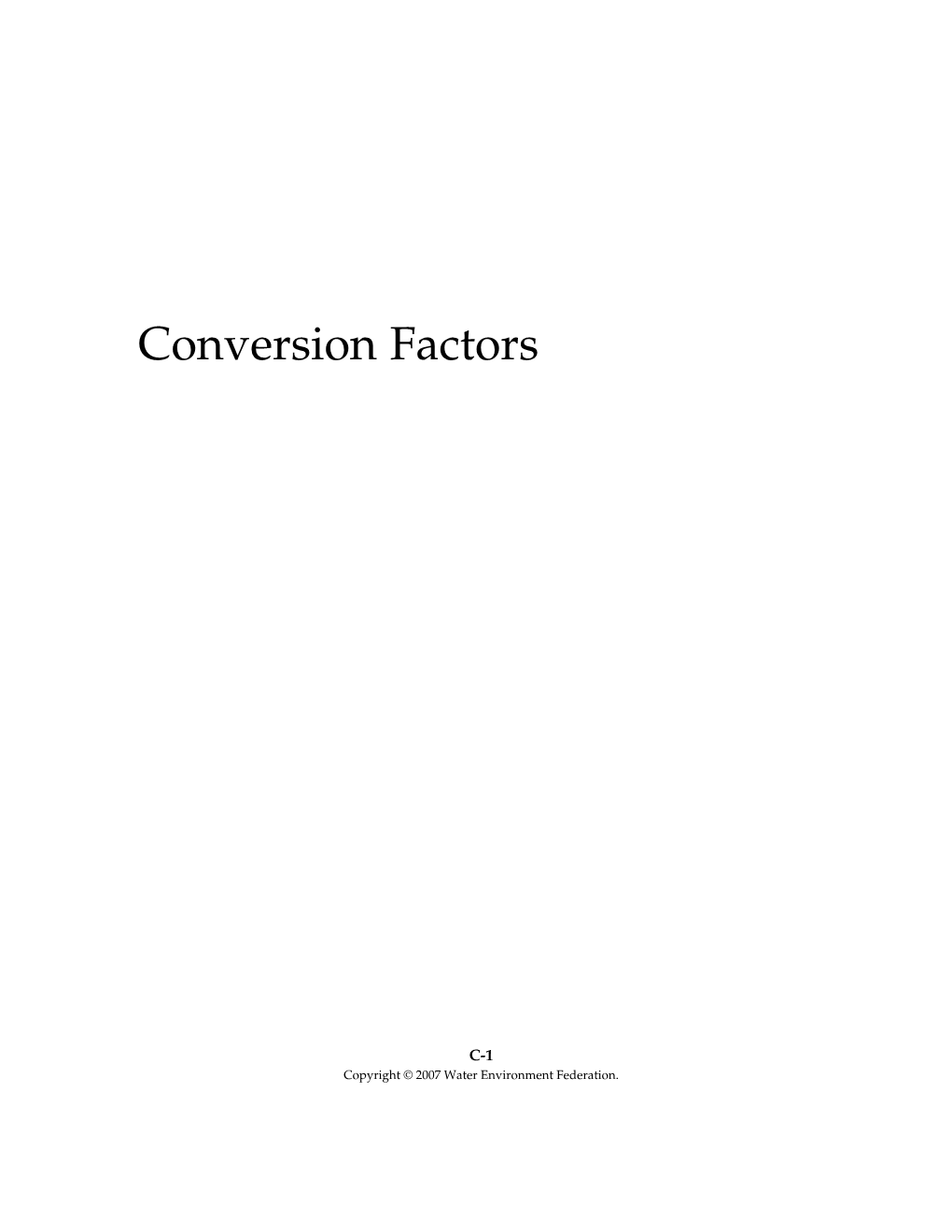 Conversion Factors