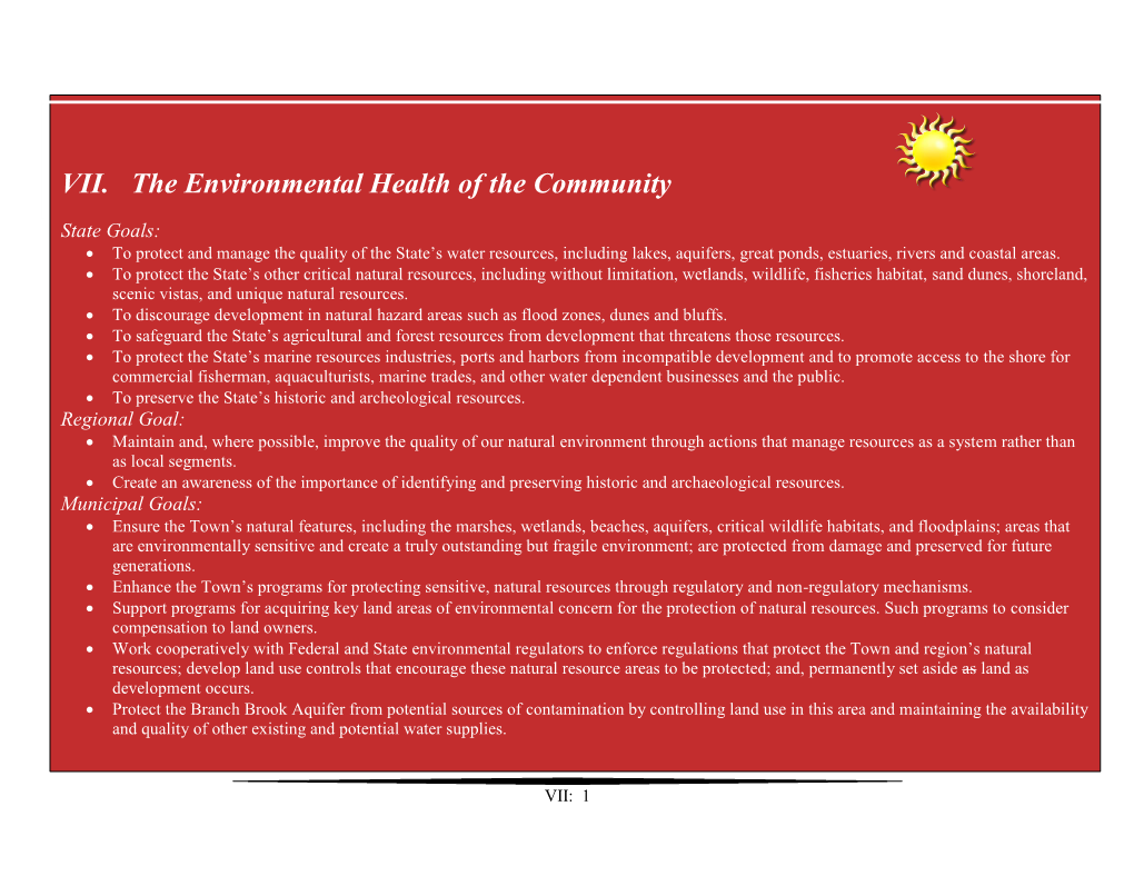 VII. the Environmental Health of the Community