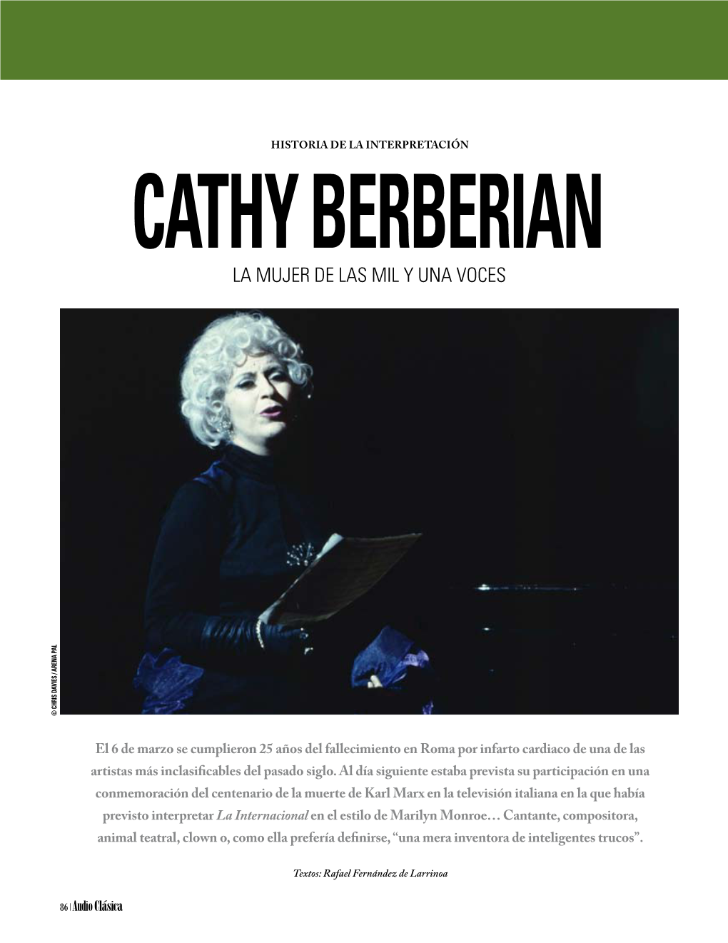Cathy Berberian. La Mujer De Las Mil Y Una Voces
