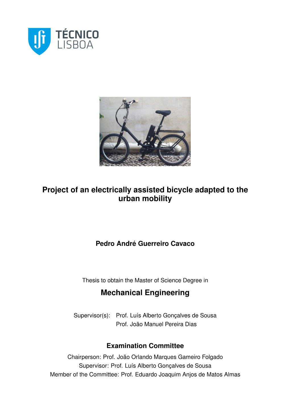 Project of an Electrically Assisted Bicycle Adapted to the Urban Mobility