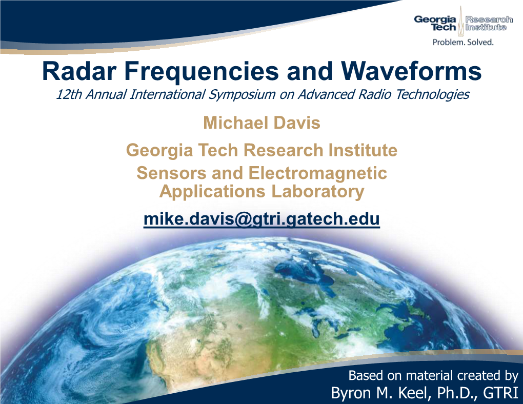 Radar Frequencies and Waveforms