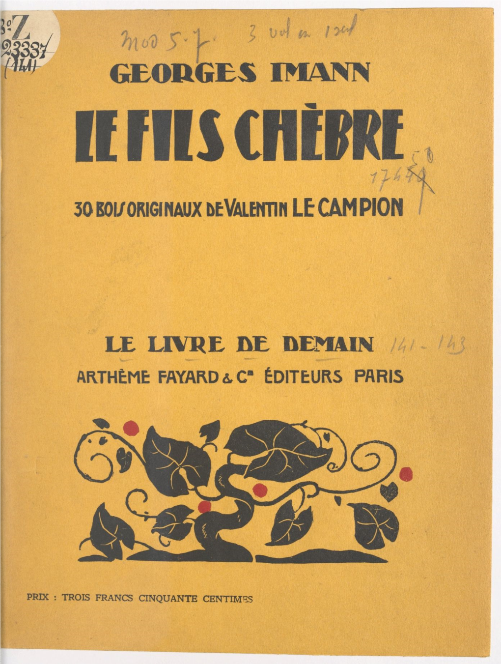 Le Fils Chèbre. Avec 30 Bois Originaux