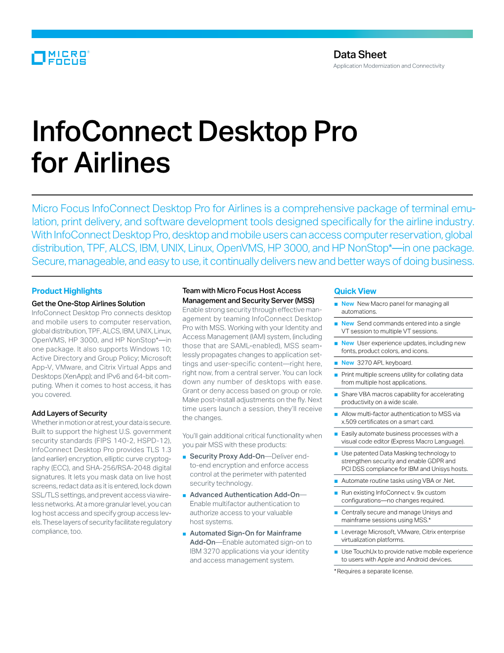 Infoconnect Desktop Pro for Airlines Data Sheet