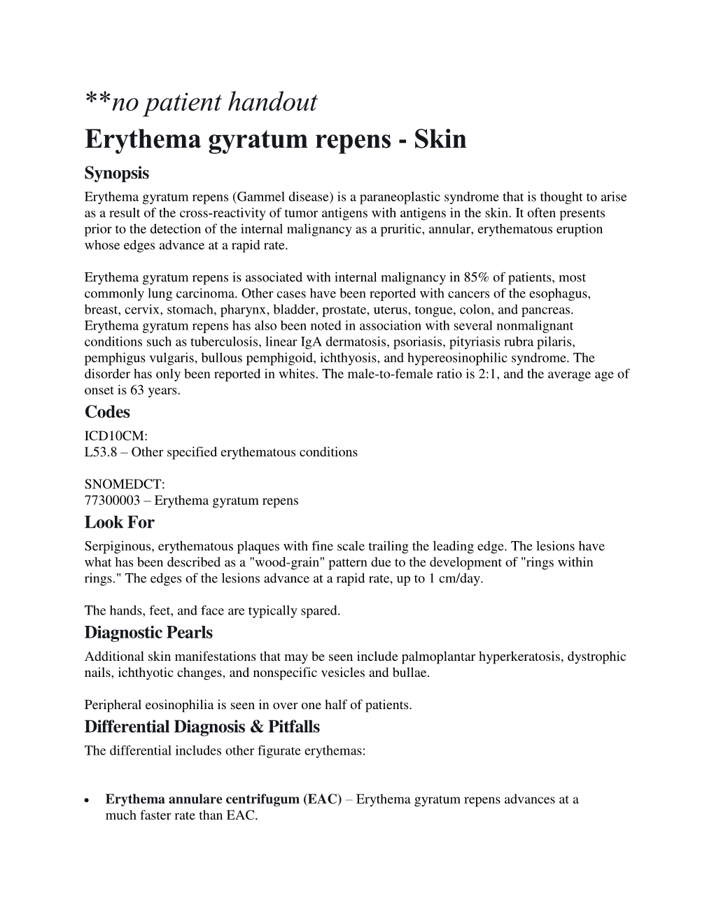 **No Patient Handout Erythema Gyratum Repens