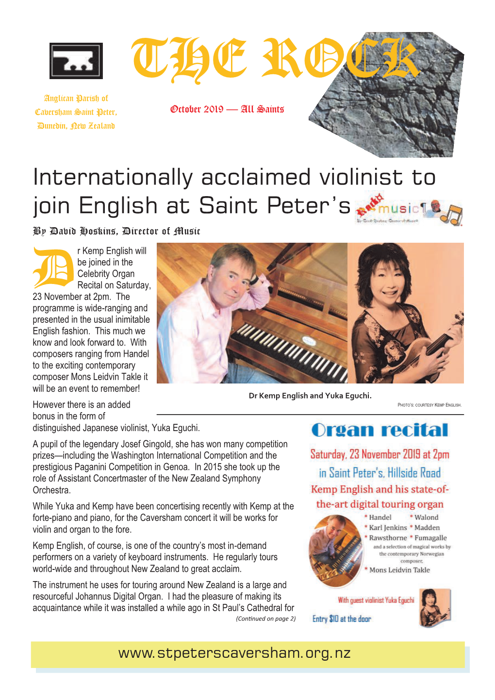 Internationally Acclaimed Violinist to Join English at Saint Peter's