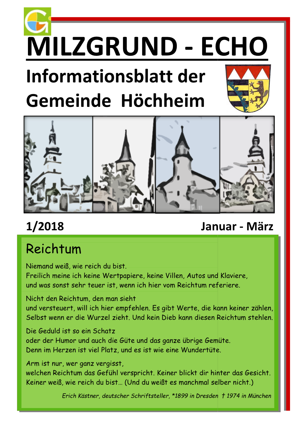 MILZGRUND - ECHO Informationsblatt Der Gemeinde Höchheim