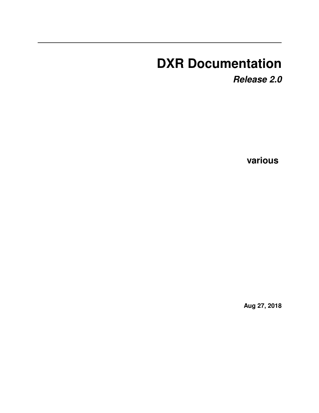 DXR Documentation Release 2.0