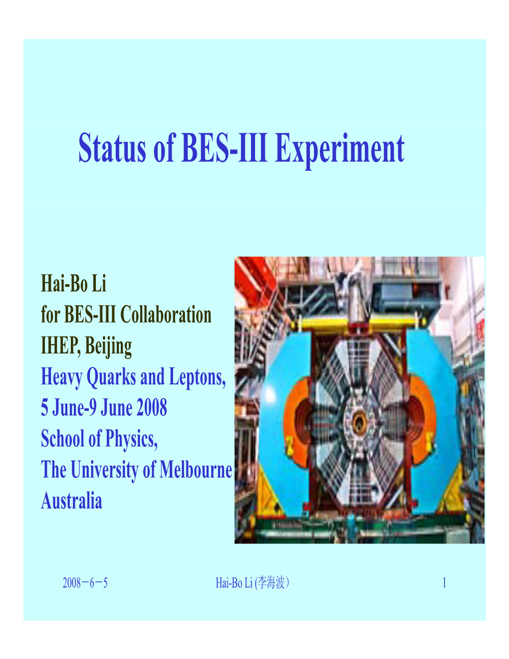 Status of BES-III Experiment