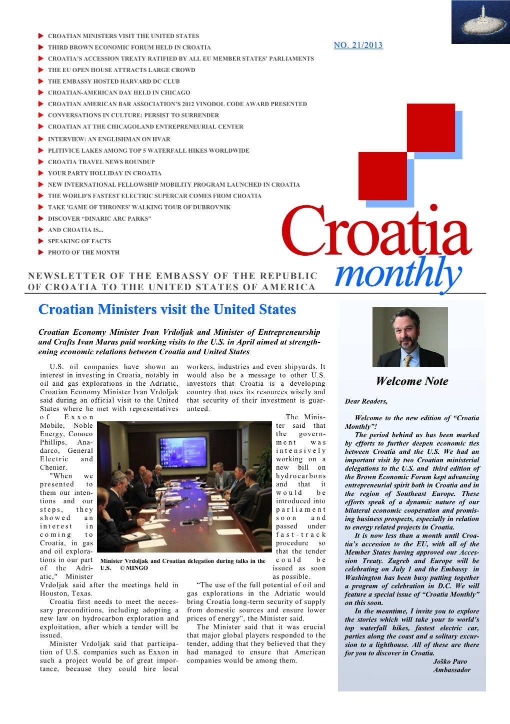 Croatian Ministers Visit the United States