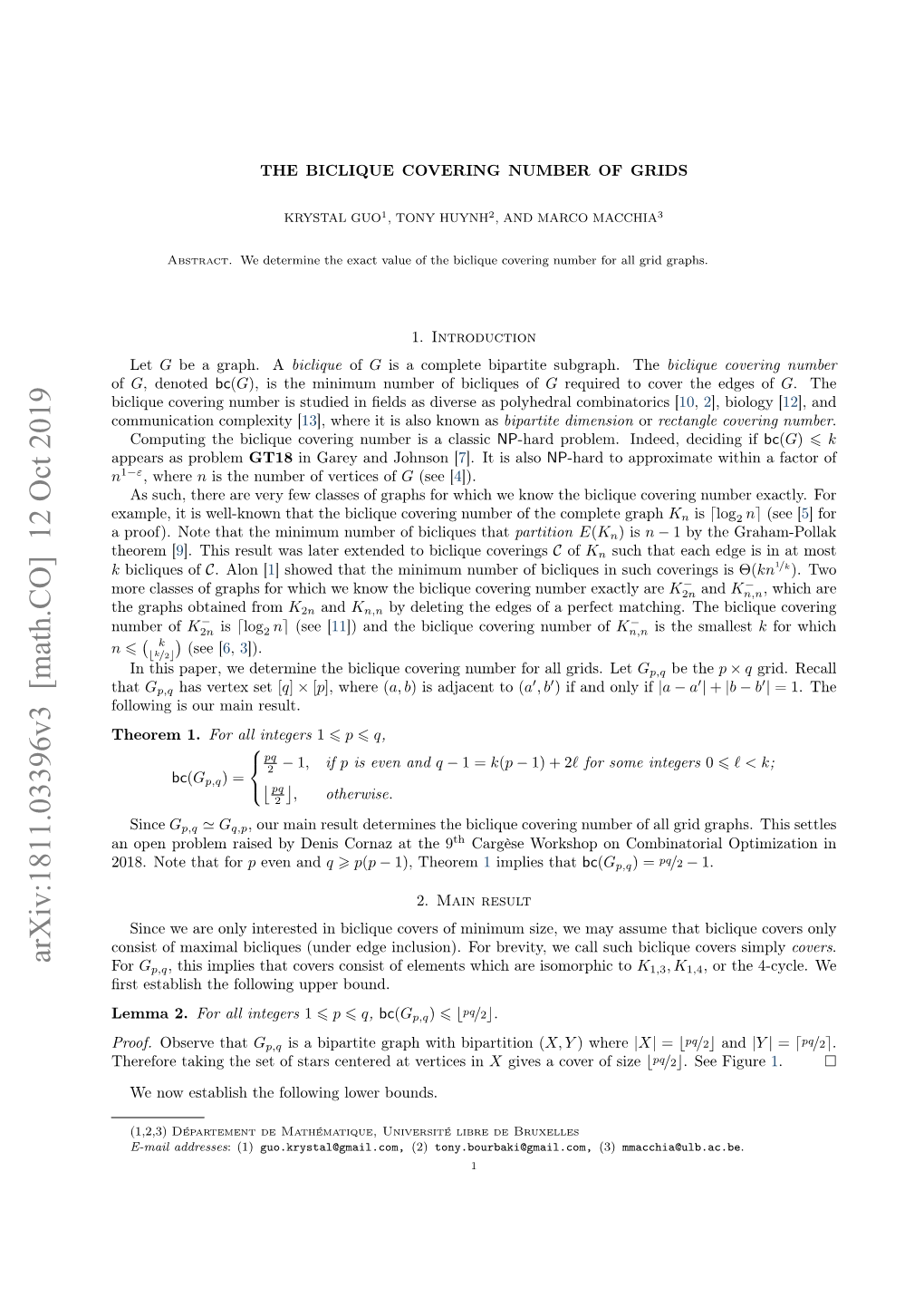 The Biclique Covering Number of Grids