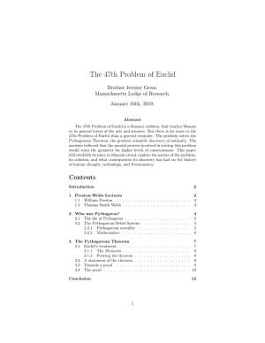 The 47Th Problem of Euclid
