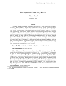 The Impact of Uncertainty Shocks