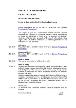 Faculty Courses Nuclear Engineering