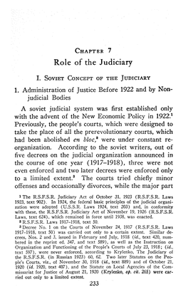 Role of the Judiciary