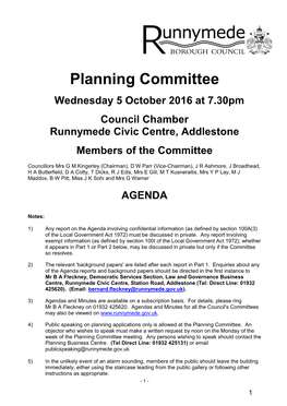 Planning Committee Agenda 5 January 2016