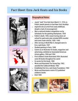 Fact Sheet: Ezra Jack Keats and His Books