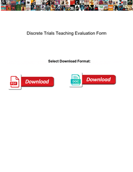 Discrete Trials Teaching Evaluation Form