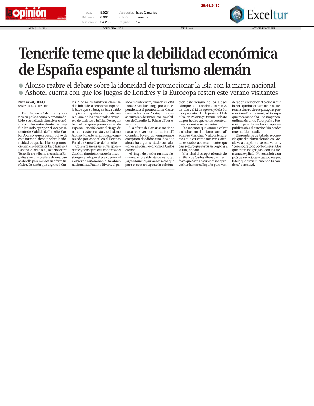 Tenerife Teme Que La Debilidad Económica De España