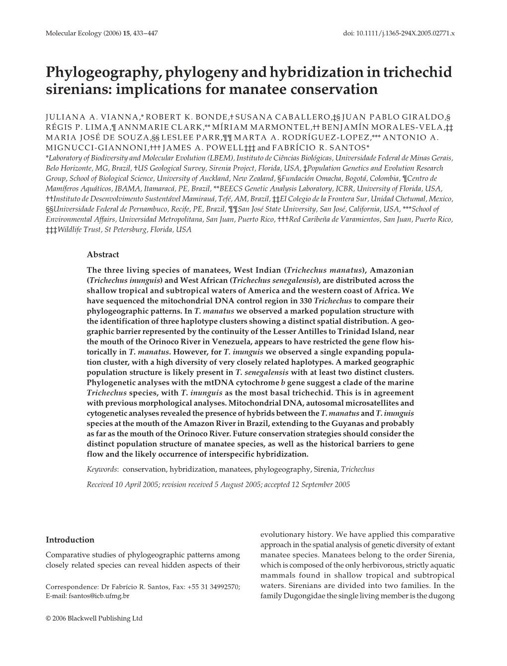 Implications for Manatee Conservation