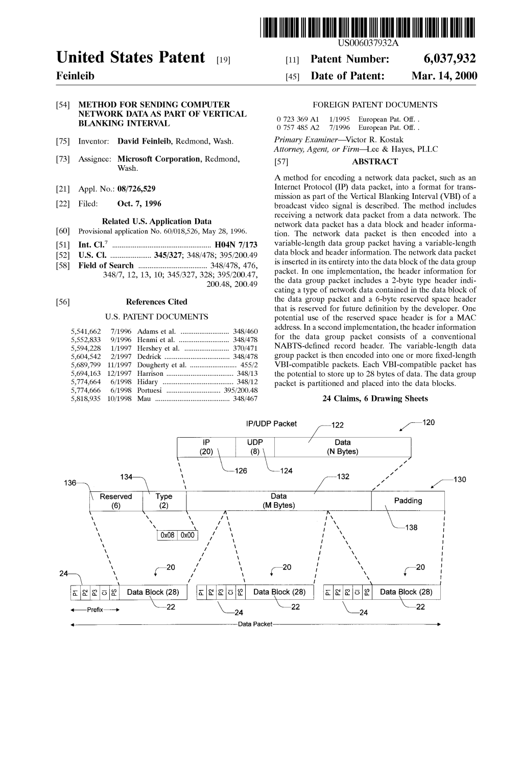 (19) 11 Patent Number: 6037932