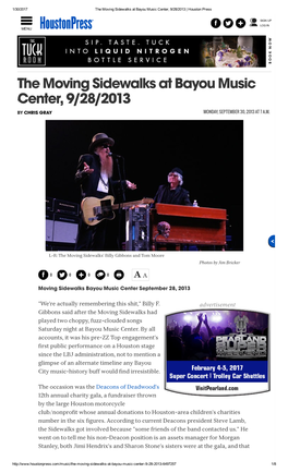 The Moving Sidewalks at Bayou Music Center, 9/28/2013 | Houston Press