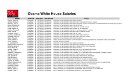 Obama White House Salaries
