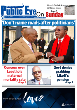 Basotho Speak on the Proposed Renaming of Major Roads