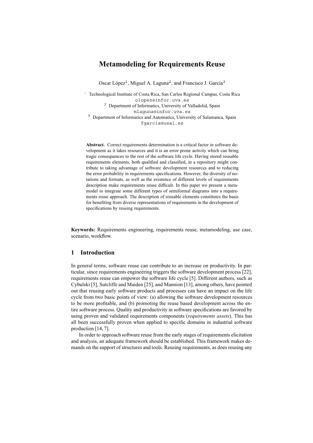 Metamodeling for Requirements Reuse