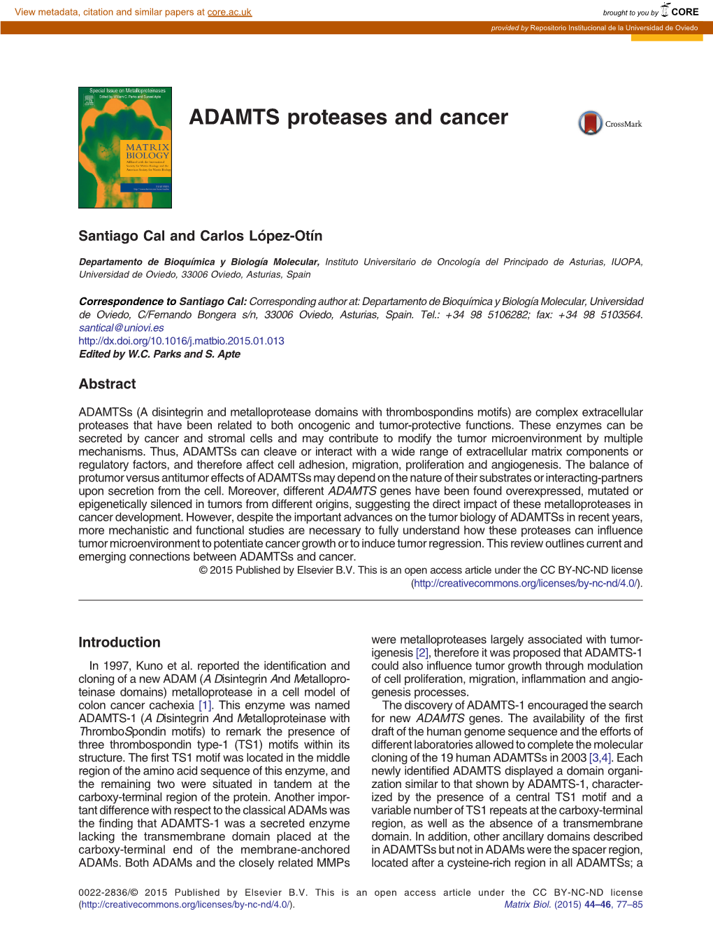 ADAMTS Proteases and Cancer