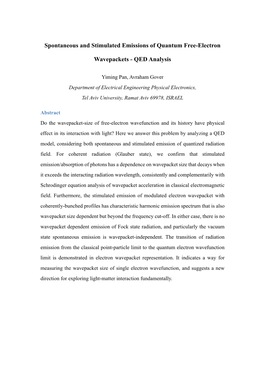 Spontaneous and Stimulated Emissions of Quantum Free-Electron