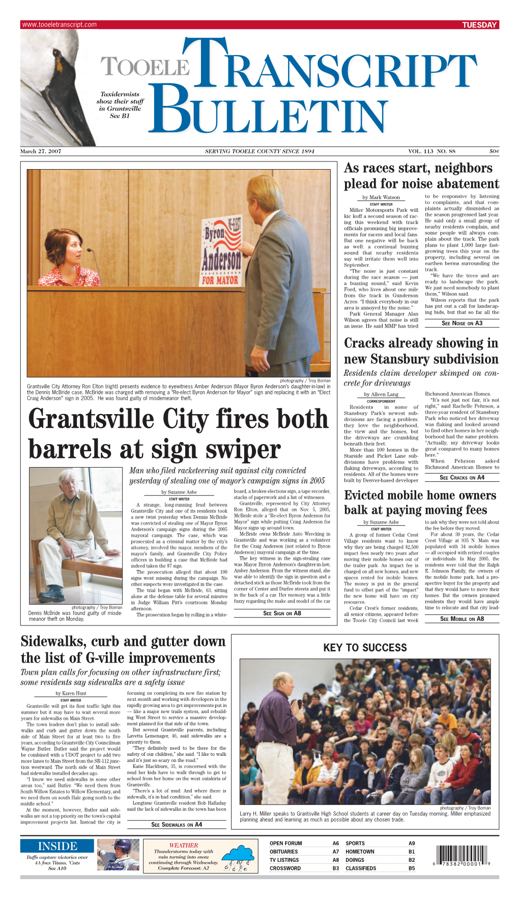 Grantsville City Fires Both Barrels at Sign Swiper