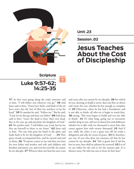 Jesus Teaches About the Cost of Discipleship
