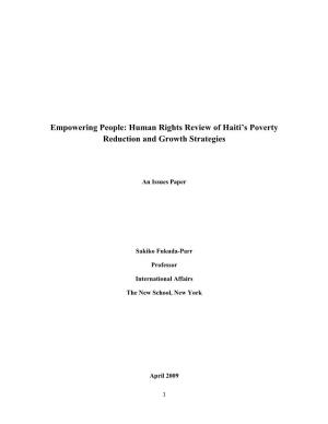 Empowering People: Human Rights Review of Haiti's Poverty Reduction